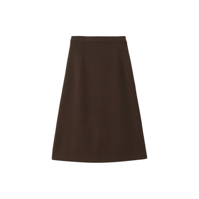UNIQLO Casual Long Skirts Women's Dark Coffee-1
