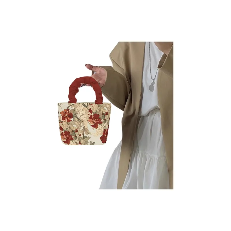 AOSONG Suede Tech Fabric Handbag Regular Unisex Red-3