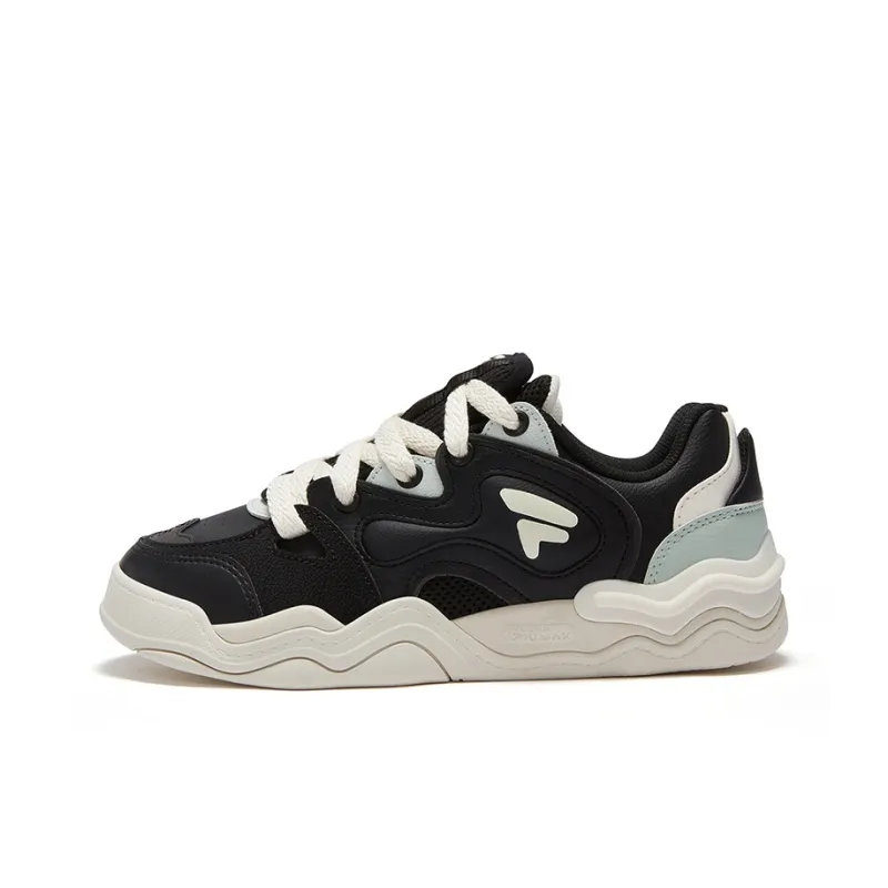 FILA FUSION KICKDX Anti Slip Wear Resistant Low Top Skateboard Shoes Women's Black Gray-0