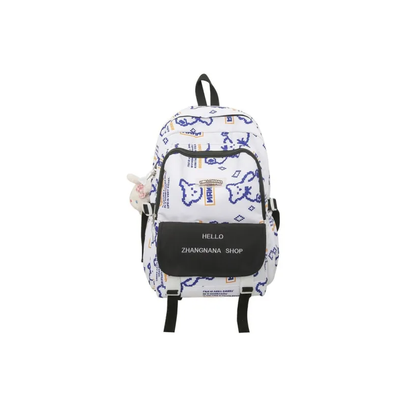 NX DOUGHNUT Nylon Backpack Regular Women's Black Ecru Blue White & Black Coffee-6