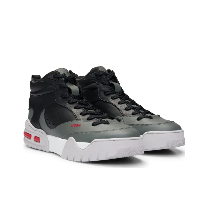 HUGO BOSS High Top Casual Shoes Men's Dark Gray-2