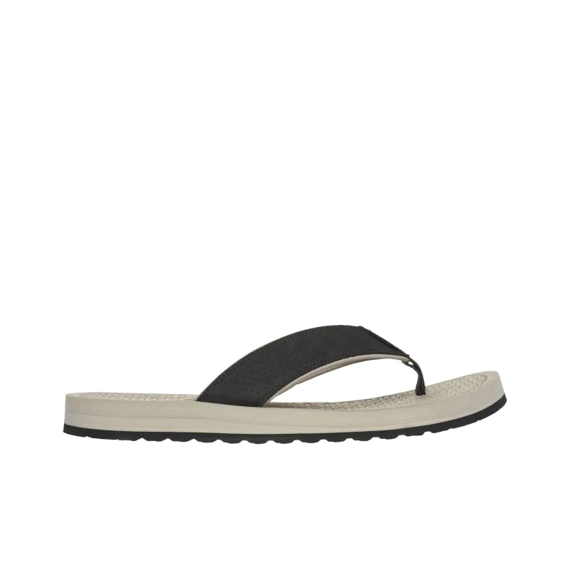 Skechers Relaxed Fit Abrasion-Resistant Slip-Resistant Flip Flops Men's Black Brown-1