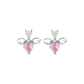 UX S925 Silver Zircon Stud Earrings Women's