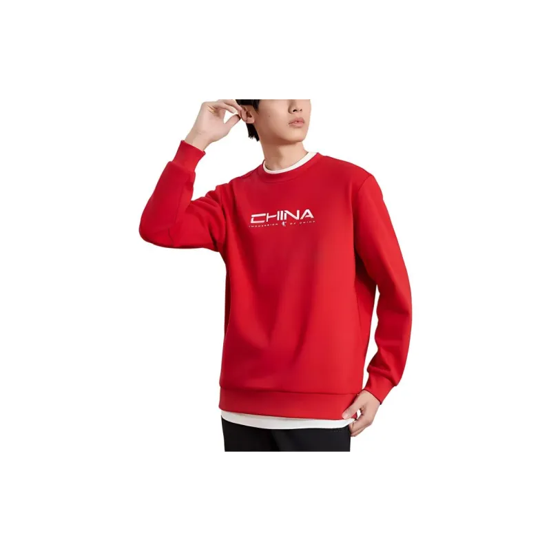 QIAODAN Sweatshirt Men's Koi Fish Red-3