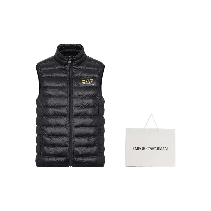 EMPORIO ARMANI Men Padded Sleeveless Gilet Black-6
