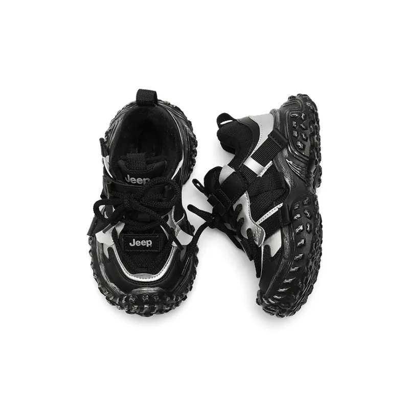 Jeep Slip Resistant Cushioning Wear Resistant Warm Kids Lifestyle Shoes Glacier Silver Black Kids'-7