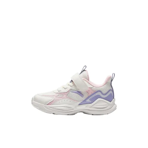 Antakids Lightweight Cushioning Low Top Kids' Running Shoes White Pink Purple Children Aged 3 7 Years Old