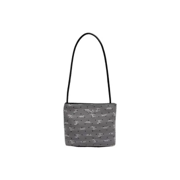 Morellybear Fabric Crossbody Bag, Shoulder Bag Women's Butterfly Light Gray/Black/Polka Dot Dark Gray
