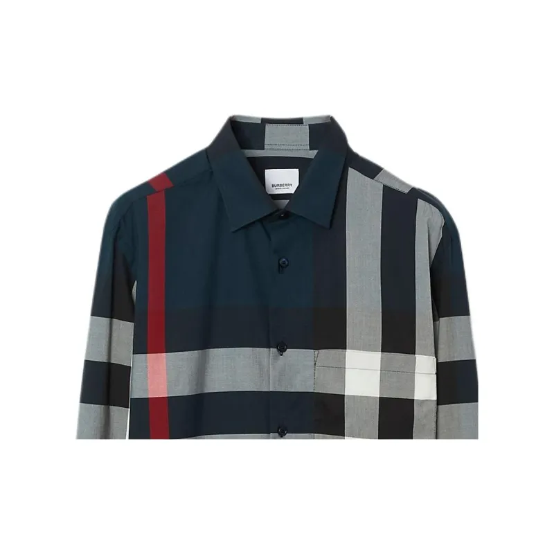 Burberry Check pattern Cotton Shirt-5
