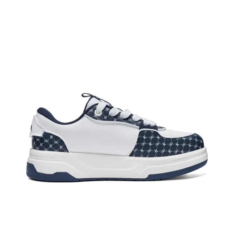 Kappa Back to Back Slip Resistant Low Top Skateboard Shoes Unisex White Blue-1