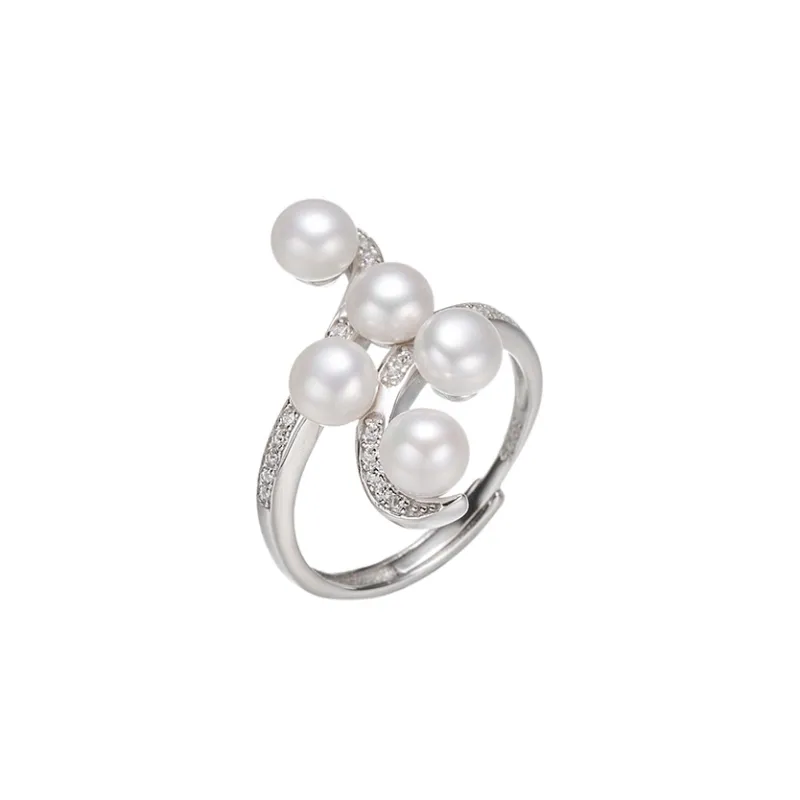 ZHENZHUAOMI Freshwater Pearl Rings Women's-0
