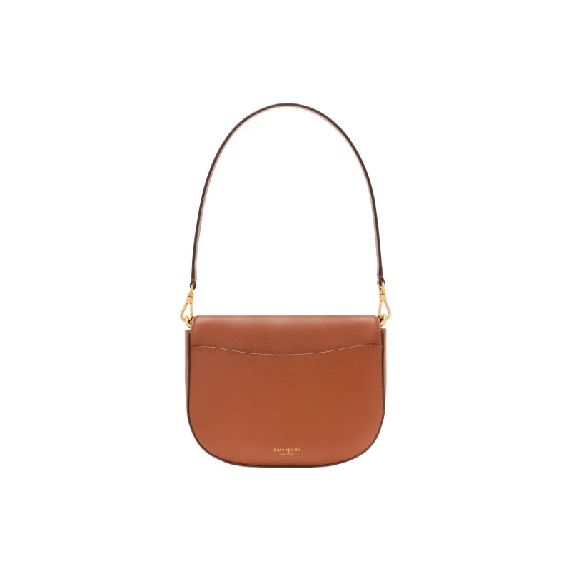 Kate Spade Leather Saddle Bag Handbag, Shoulder Bag Regular Women's Brown-2