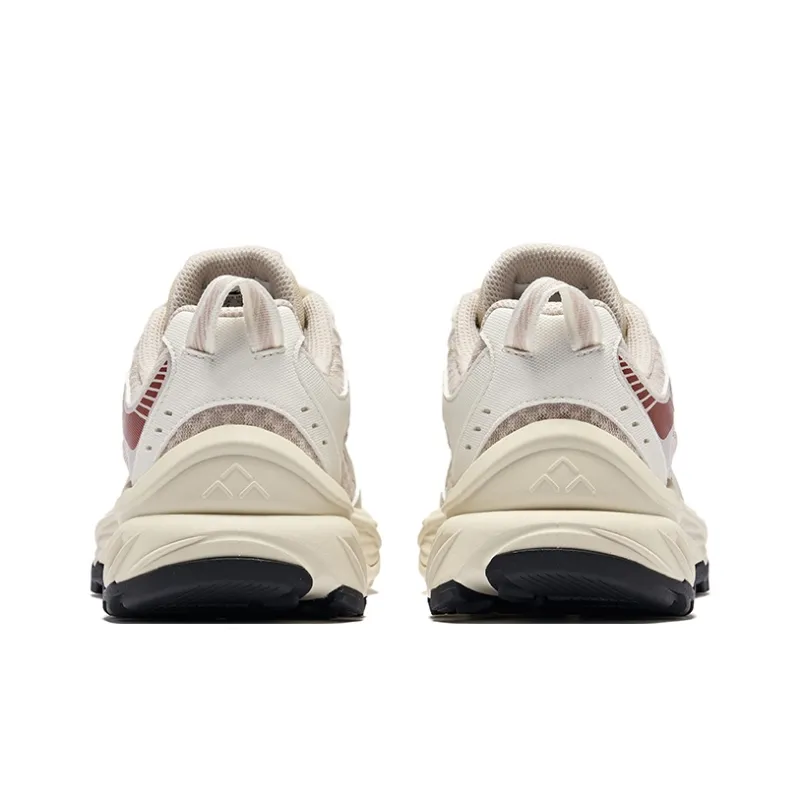 Erke Cushioned Slip-Resistant Support Low-Top Casual Shoes Women's Pink Brush Gray Microcrystalline White-3
