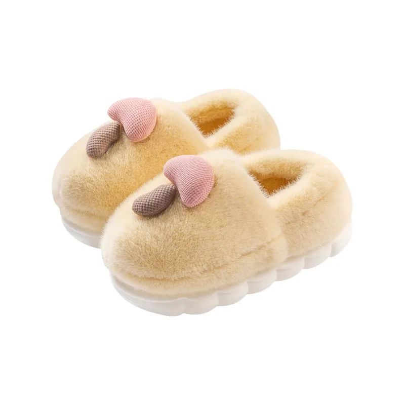 Foot Recreation Winter Home Cartoon Cute Mushroom Warm Comfortable Cotton Slippers Couple Same Style Home Slippers-0
