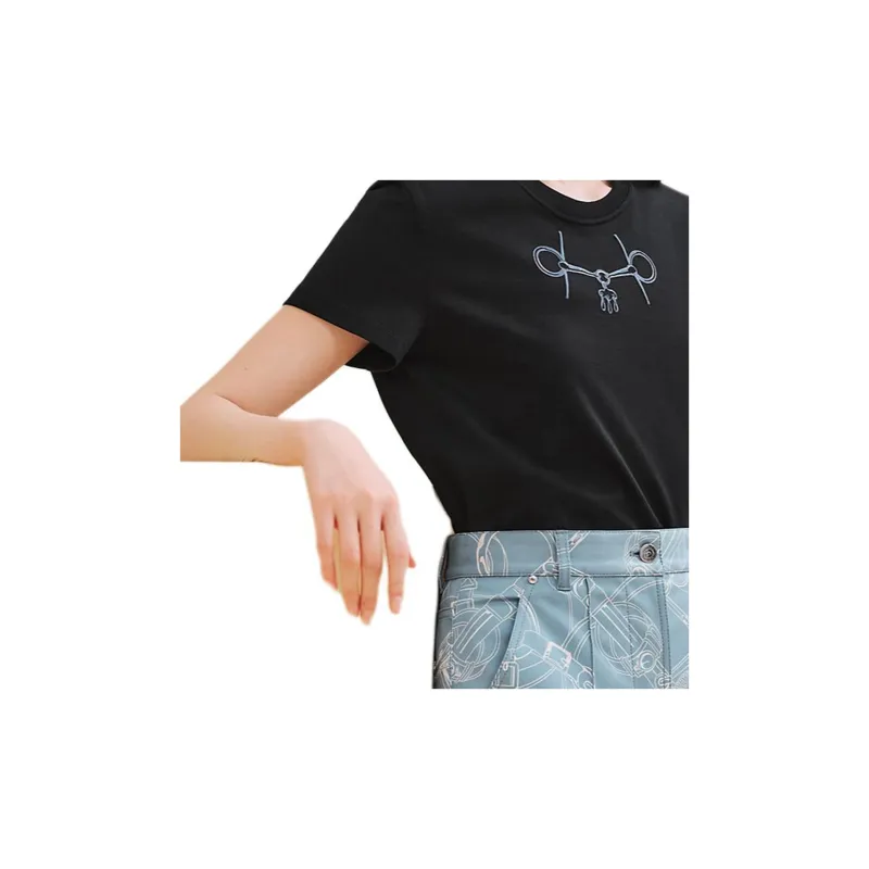HERMES T Shirts Women's Black-4