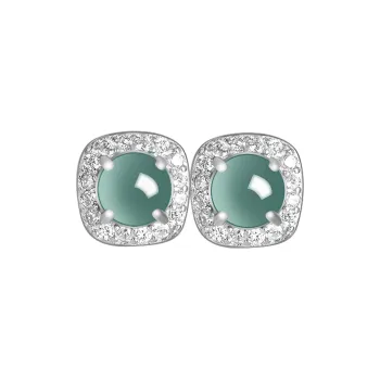 Jade Is Boundless Glutinous Jade Jadeite Stud Earrings Women's