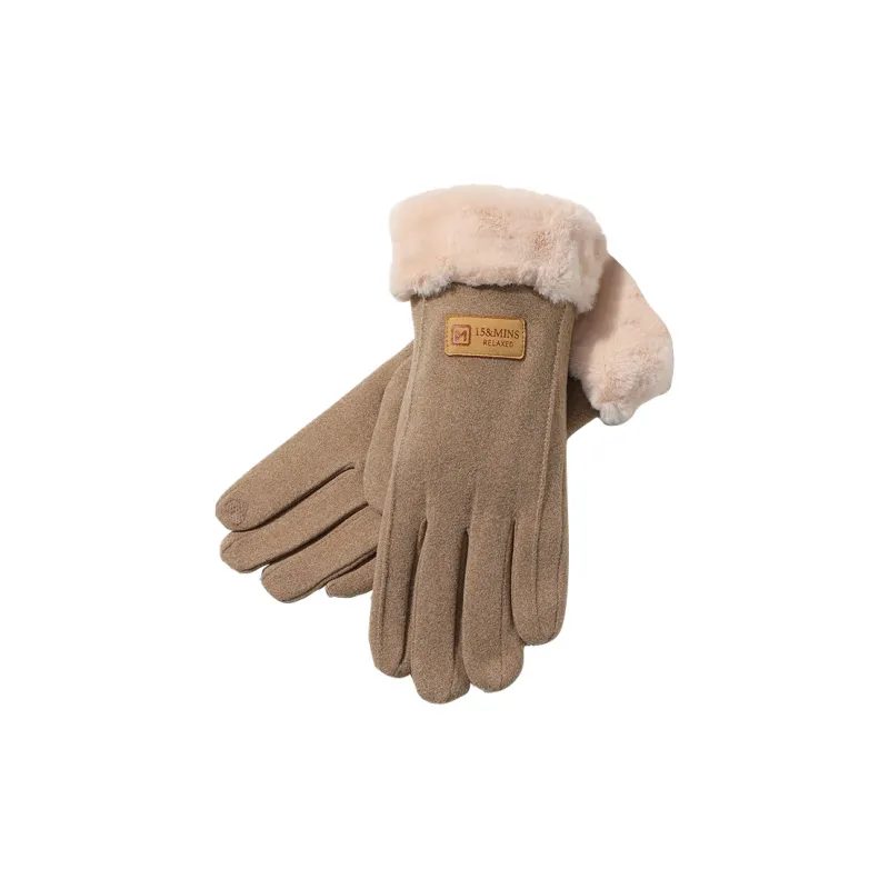 15 MINS Polyester Elastane Knit Gloves Women's Multiple Colors-3