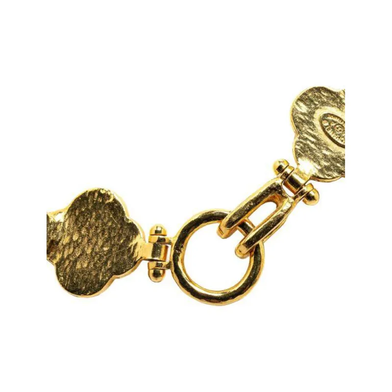 CHANEL 1996 Plated Cc Clover Pendant Necklace Costume Necklace-2