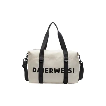 NX DOUGHNUT Fabric Sports & Fitness Wet/Dry Separation Portable Luggage Storage Bag Unisex Gray Black/Green/Ecru