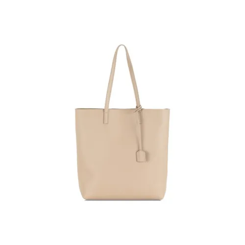 SAINT LAURENT Soft Leather Combo Bag Tote Shopping Bag One Shoulder Handbag Women's Dark Beige