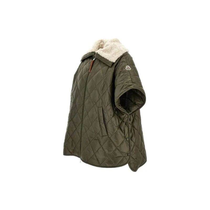 Moncler Teddy Neck Zip Up Padded Cape-2
