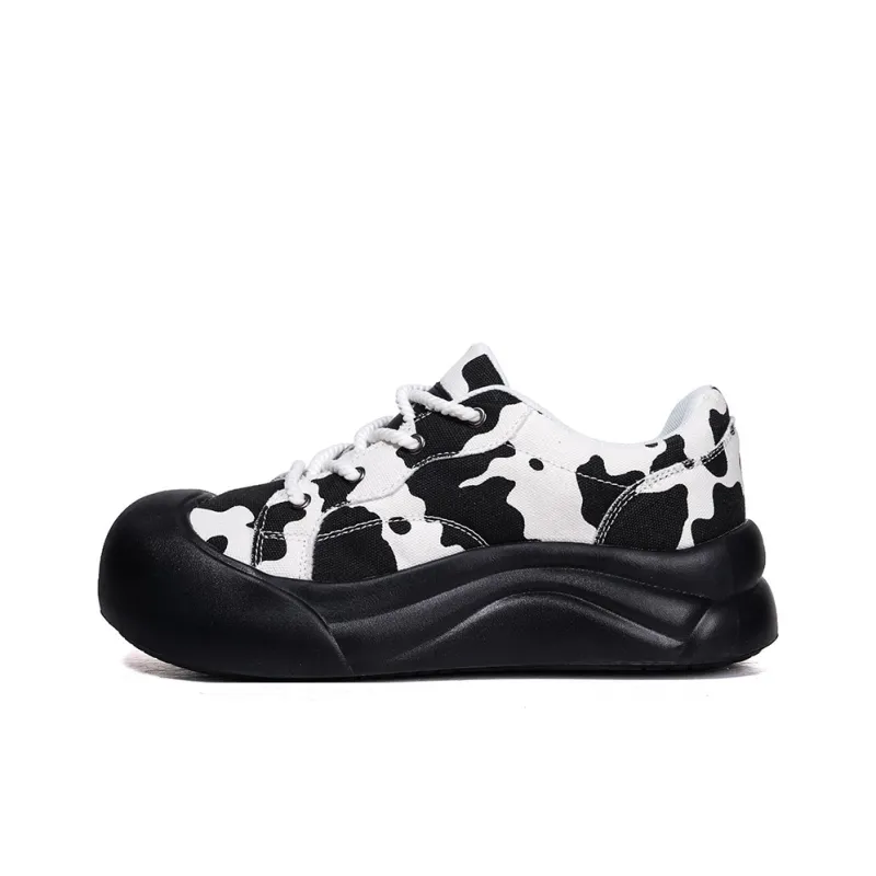HOBIBEAR Casual Shoes Unisex Low Top Black/White/Milk-6