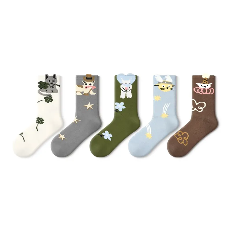 Primeet Mid Calf Socks Women's 5 Pack-16