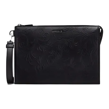 FANSIZHE VERSACE Cow Leather Clutch Men's Black