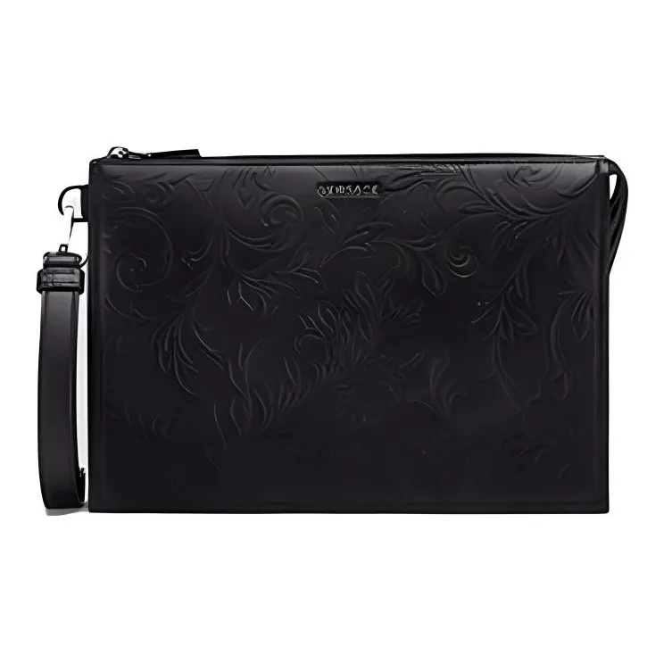 FANSIZHE VERSACE Cow Leather Clutch Men's Black-0