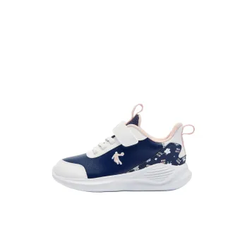 QIAODAN Slip Resistant Low Top Kids' Running Shoes White Blue Children Aged 3 7 Years Old