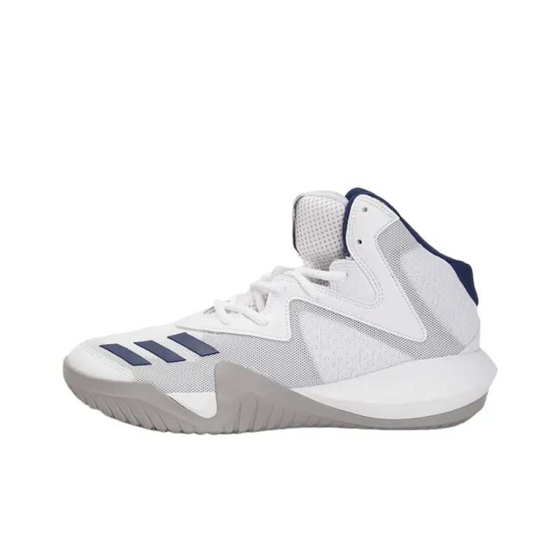 Adidas Crazy Team 2017 Anti-Slip Wear-Resistant High-Top Basketball Shoes Men's White Gray-0