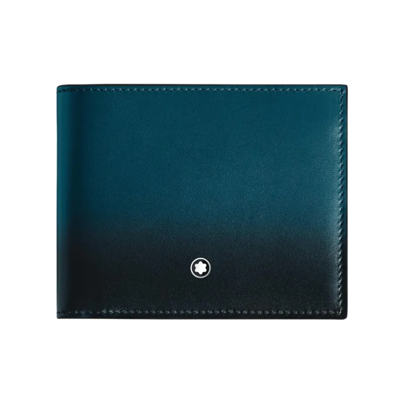 MONTBLANC Meisterstuck Full Grain Cow Leather Wallet Men's Cyprus Blue-0