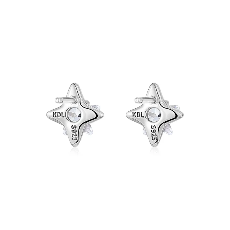 KADER 925 Sterling Silver Stud Earrings Women's Silver-2