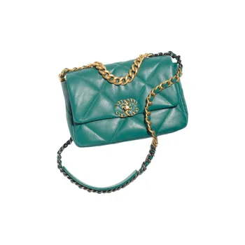 CHANEL 19Bag Sheepskin Flap Bag Handbag, Shoulder Bag, Crossbody Bag Women's Dark Green