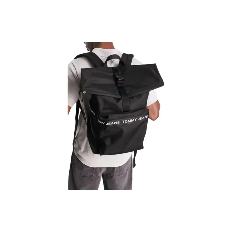 Tommy Hilfiger Fabric Backpack, Large Size, Women's, Black Tubas Men's Black-4