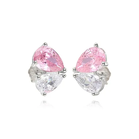 UX S925 Silver/Zircon Stud Earrings Women's Silver-0