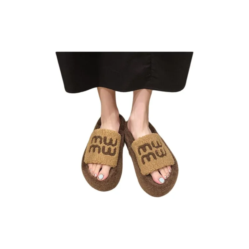 ALPLUME Women's Home Slippers Black Yellow Brown Ecru Slippers & Home Slippers-8