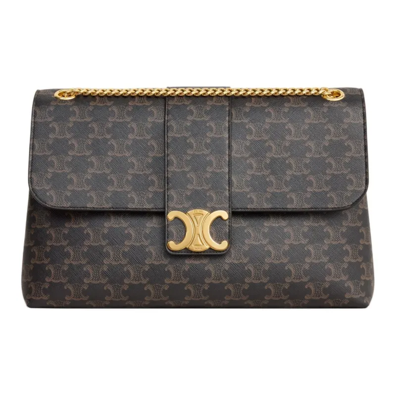 CELINE Large VICTOIRE Bag In Triomphe Canvas Women's Brown-1