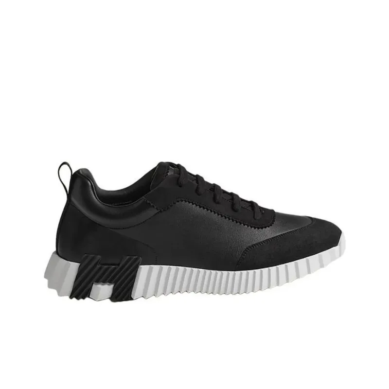 HERMES Bouncing Low Top Casual Shoes Men Black-1