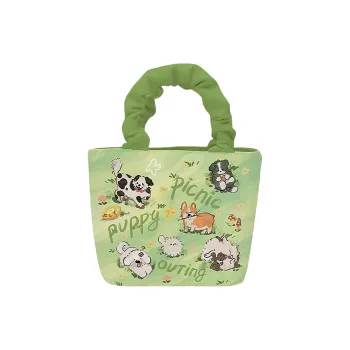 AOSONG Suede Tech Fabric Handbag Unisex Woof Woof Picnic Party