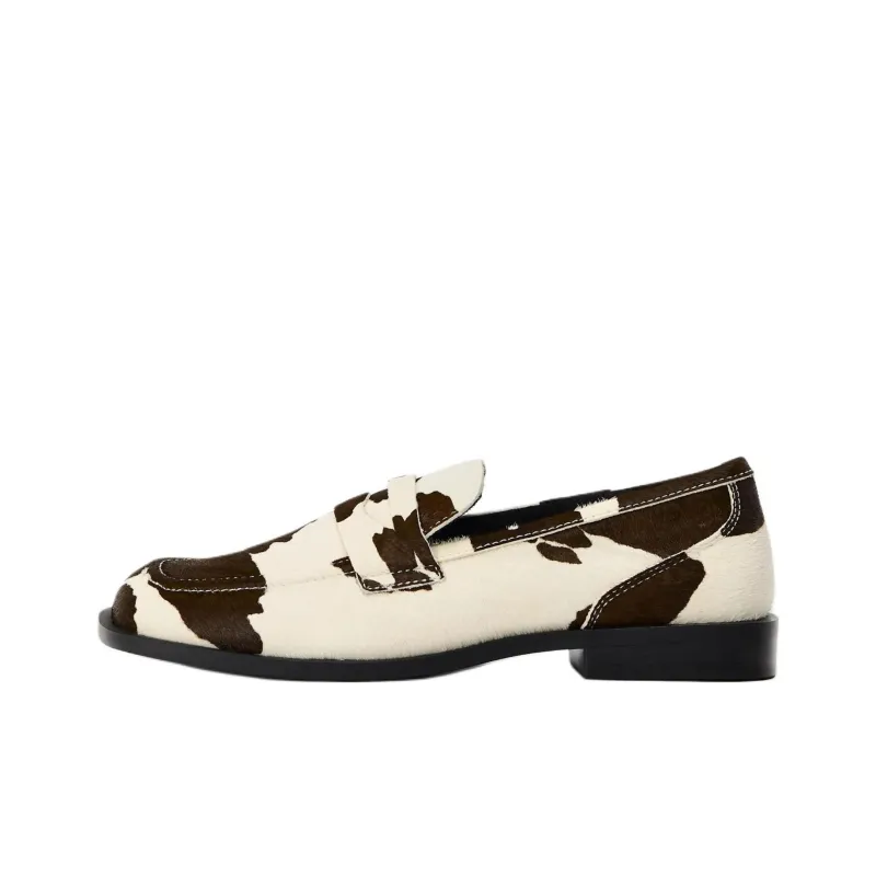 ZARA Loafers 2cm Women's White Brown-0