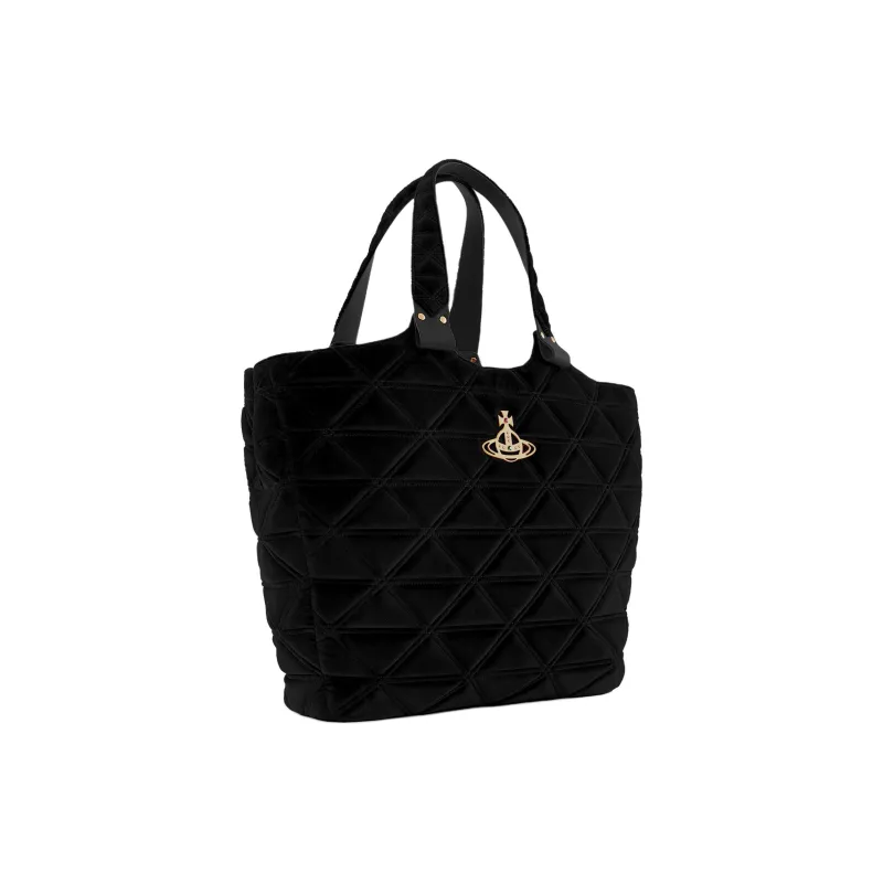 Vivienne Westwood Cotton Tote Bag Shopping Bag Handbag Women's Black-1