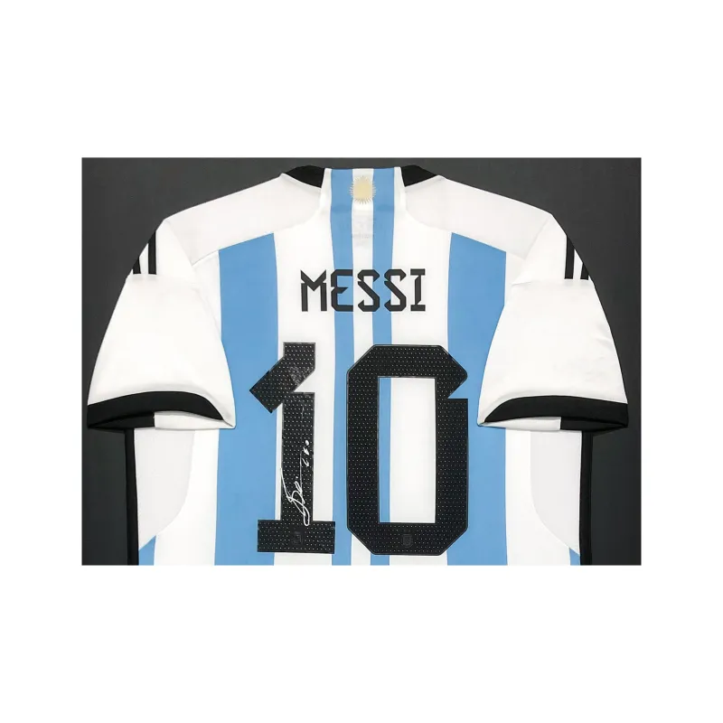 Huayitaojin 022 Argentina World Cup Fan Edition Jersey With BAS Certificate Framed 110x78cm Men's Collectible Classic-2