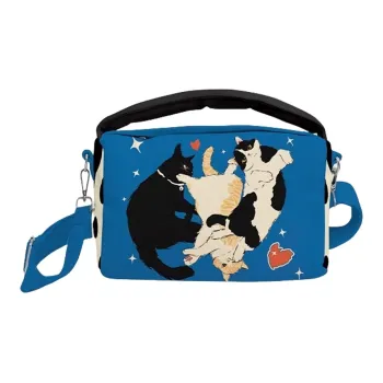 AOSONG Suede Tech Fabric Crossbody Bag Unisex Blue