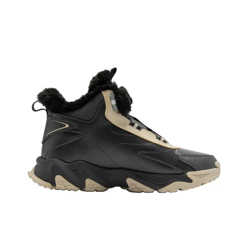 QIAODAN Crampons 3.0 Slip Resistant, Abrasion Resistant, Thermal High Top Kids Lifestyle Shoes Black Gray Teenagers-1