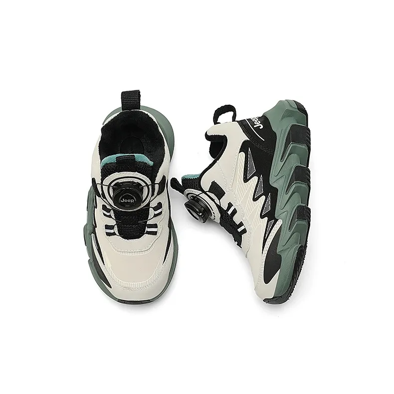 Jeep Slip Resistant Anti Kick Wear Resistant Breathable Kids Lifestyle Shoes Dark Cloud Green Khaki Brown Kids'-2
