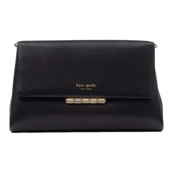 Kate Spade Grained Leather One Shoulder Crossbody Clutches Women's Black
