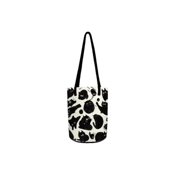 AOSONG Suede Tech Fabric Shoulder Bag Regular Unisex Black White