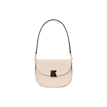 Kate Spade Textured Leather Portable Crossbody Bag, Shoulder Bag Medium Size Women's Milk White