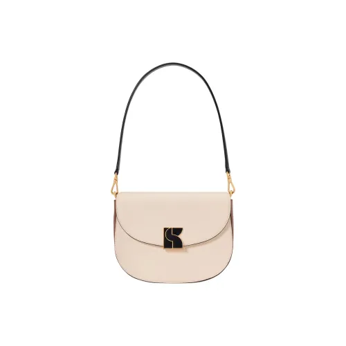 Kate Spade Textured Leather Portable Crossbody Bag, Shoulder Bag Medium Size Women's Milk White